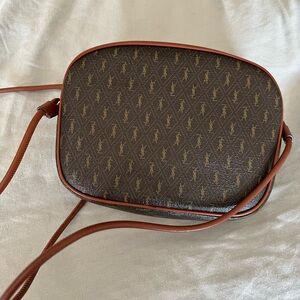 YSL Canvas Le Monogramme Small Camera Bag - Chesnut